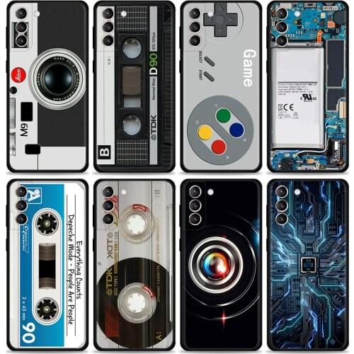 Cell Phone Case For Samsung S20 FE Galaxy S21 Ultra S10 S9 Plus Lite S10e TPU Cover Black Caso Retro Vintage Camera Cassette
