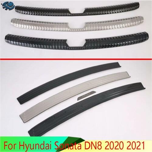For Hyundai Sonata DN8 2020 2021 Stainless steel rear bumper protection window sill outside trunks decorative plate pedal