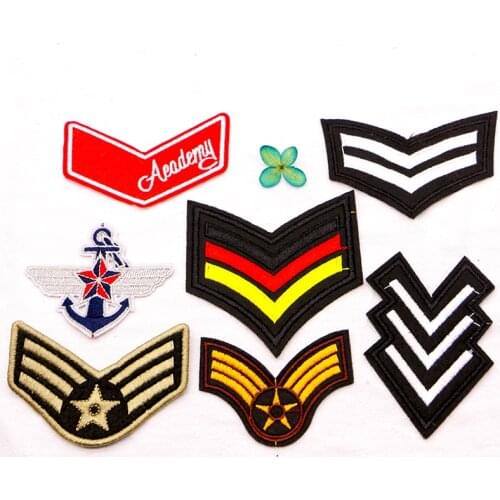 Anchor Star Military Rank Epaulettes Totem Icon Embroidery Applique Patches For Clothing DIY Iron on Badges on the Backpack