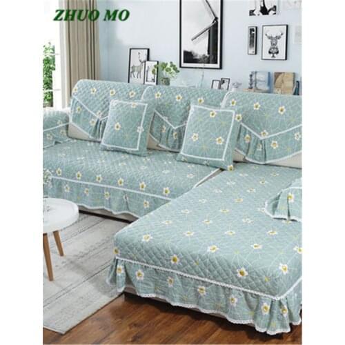 ZHUO MO Lace Fabric Sofa Cover Lace Slip Resistant Slipcover Seat European Style Couch Cover Sofa Towel for Living Room Decor