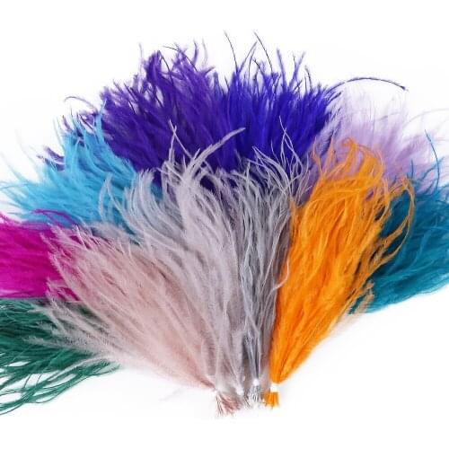 100 Hair/Bunch Ostrich Feathers Decoration for Carnival Dress Wedding Clothes Sewing Diy Jewelry Accessory Craft Plume 10-18 CM