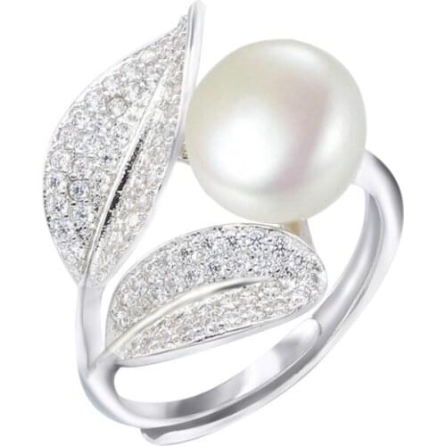 Fashionable Natural Freshwater Genuine Girl Opening Adjustable Personality Pearl Ring Gift