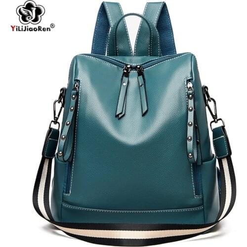 Fashion Backpack Women High Quality Leather Backpack Women Shoulder Bag Large Capacity Backpacks for School Teenagers Girls