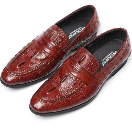 Mens leather business casual shoes, the British youth is comfortable with pure leather on one foot