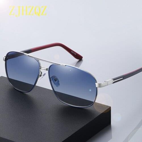 Men Polarized Gradient Sunglasses For Women Fashion Square Driving Two-Color Frame Glasses Spring Leg Classic Retro Eyewears New