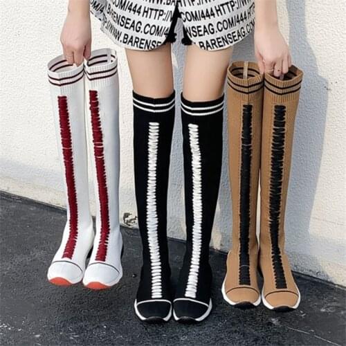Autumn New Women Lace Up Over-the-knee Long Boots Warm Women Shoes Rome Style Knee-high Boots Female Winter Boots Plus Size