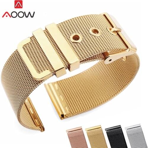 Milanese Loop Watchband 18mm 20mm 22mm 24mm Stainless Steel Universal Replacement Strap Band Watch Accessories Rose Gold