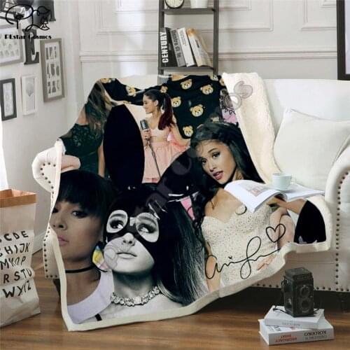 Ariana Grand Fleece Blanket Plush 3d Printed for Adults Sofa Sherpa Fleece Bedspread Wrap Throw Blanket style-2