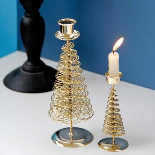 Luxury golden metal Christmas tree candle holders Arab Middle East Home Decoration small candle holder candlestick holder