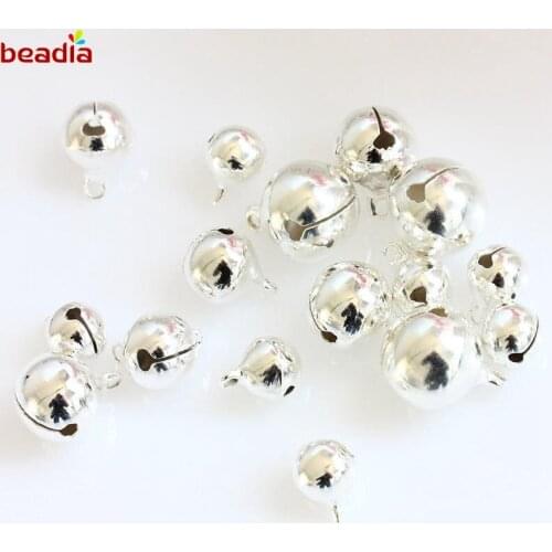 Christmas Home Decorations Party DIY Crafts Accessories 20pcs 14mm Silver Jingle Bells Pendants Hanging Christmas Tree Ornaments