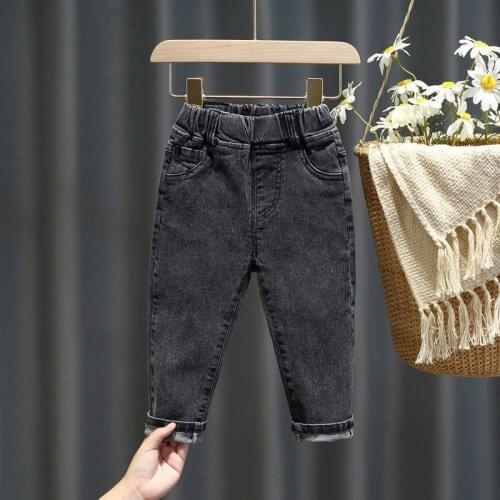 Little Girl Jeans Pants Spring and Autumn Trousers Kids Baby Black Jeans Stretch Foot Pants Childrens Trousers 0-7T