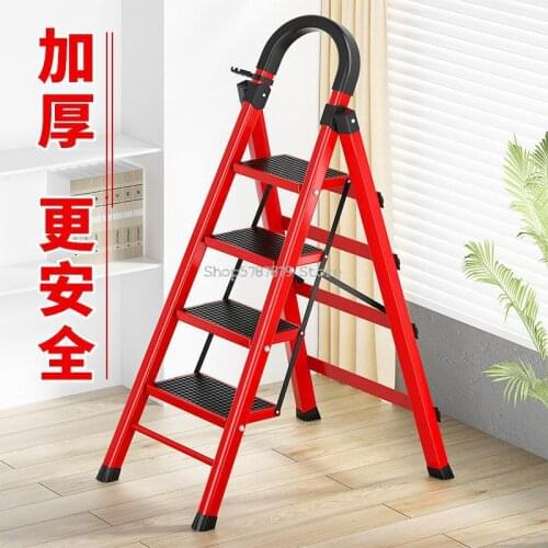 Ladder Household Folding Telescopic Herringbone Ladder Indoor Stairs Multi Function Thickened Step Ladder Engineering Ladder Alu