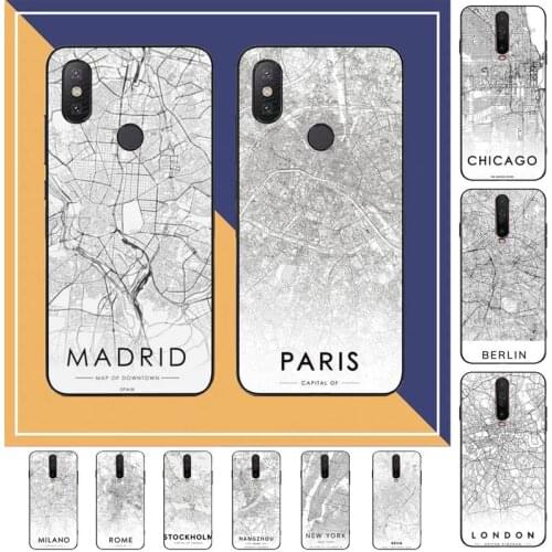TOPLBPCS London Country Sketch City Map Phone Case for Redmi Note 8 7 9 4 6 pro max T X 5A 3 10 lite pro
