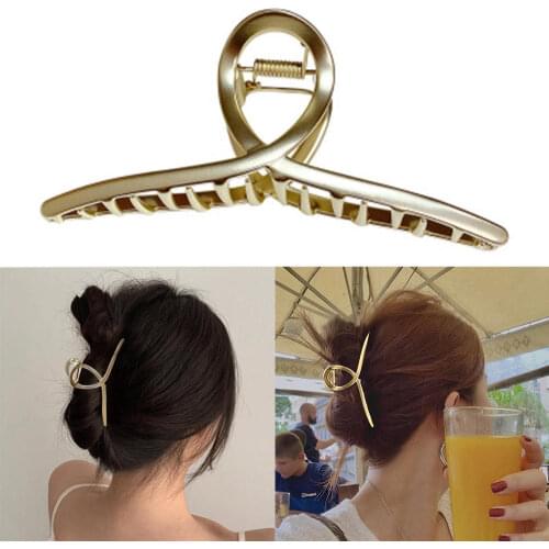 New Fashion Women Hair Claws Hair Crab Clamp Hairgrip Matte Metal Hair Clip Claw Hairdressing Tool Hair Accessories For Women