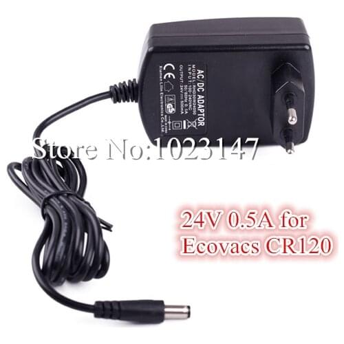 24V 0.5A AC/DC Charger Power Adapter for Ecovacs Robotic Cleaner Deebot X500,CR120 Vacuum Cleaner Parts Free Shipping to RU