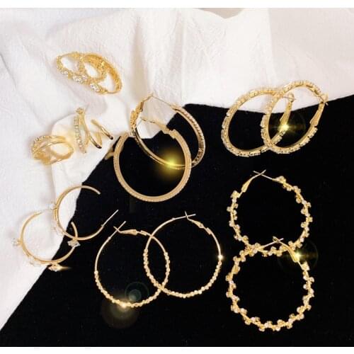 CANZE Ladies S925 Silver Earrings Needle Metal Circle Trendy Elegant Ear Ring Jewelry