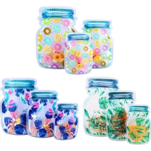 10 Pcs Reusable Mason Jar Bottle Bags Zipper Seal Lock Food Saver Fresh Pouch
