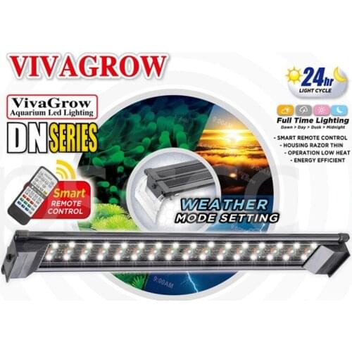 18" ODYSSEA VIVAGROW DN50 DayNight RGB LED Aquarium Lighting Fixture for Freshwater Plants Grow Light 24/7 Remote Automation