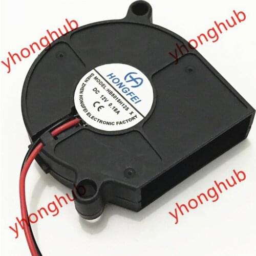 HONGFEI HB5015H12S-X DC 12V 0.18A 50x50x15mm 2-Wire Server Blower Fan