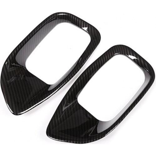 2Pcs carbon fiber seat frame wear protection ABS adjustment button cover Jaguar car accessories наклейки на авто