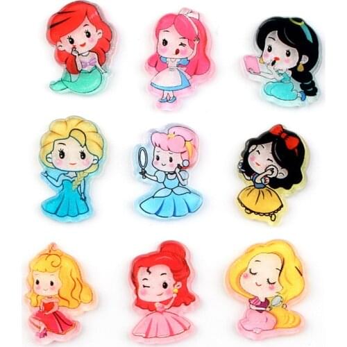 20pcs 17*24mm Small Size Cute Princess Girl Resin Cabochons Ornament Accessories Patch Sticker Cameo Beading Material Buttons