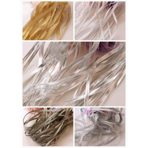 20Yards Silver Gold Glitter Satin Ribbon Party Home Wedding Decoration Gift Wrapping Christmas New Year DIY Craft Material