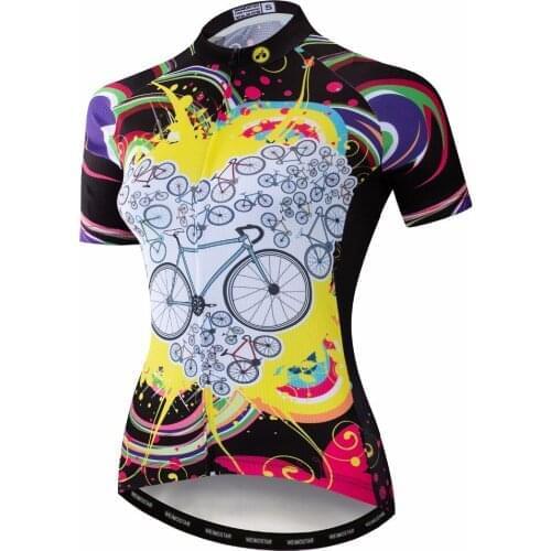 2020 Cycling jersey Women Bike jersey MTB Top Maillot Ropa Ciclismo riding racing Road Mountain sports shirt for female Yellow