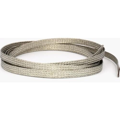 5m 7mm flat Tinned Copper Braid Sleeve Screening Tubular Cable DIY