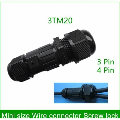 5 pcs 3 way Waterproof 3 Pin 4Pin Electrical Cable Connectors Quick Splice Screw Lock Wire terminals easy fit for LED strip