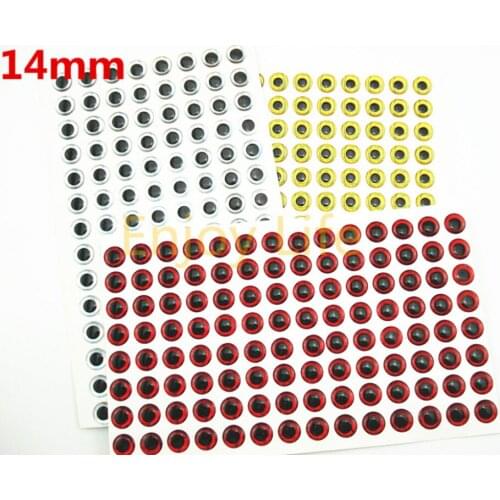 500Pcs*14mm Lure Baits Making Silver Golden Red 3D Holographic Fishing Lure Eyes, Fly Tying, Jig