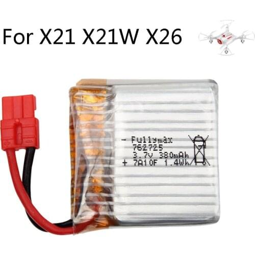 3.7V 380mAh Lipo Battery For Syma X21 X21w X26 Drone Battery RC Quadcopter Spare Parts Accessories 3.7 V RC lipo battery For X21