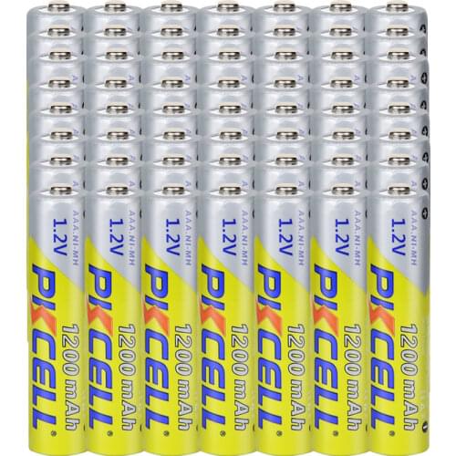 60Pcs PKCELL AAA Rechargeable Battery 1200MAH 1.2V Ni-MH AAA Batteries Up TO 1000circle times For Home TV remote control