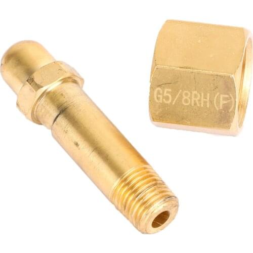 Areyourshop Brass Nut & Nipple w/ Washer Fittings 1/4" NPT x G 5/8" For Reducing Regulator