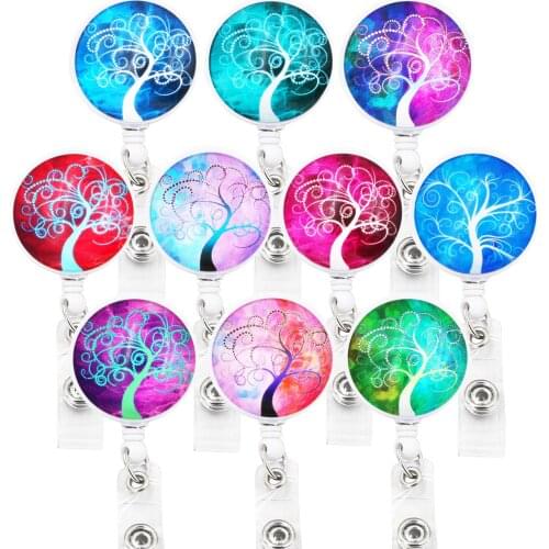 Idclip 10PC Lot ID Retractable Badge Holder with Alligator Clip Life Tree Retractable Cord ID Badge Reel 24 Inch