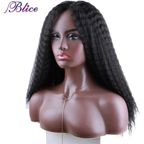 Blice Yaki Straight Synthetic Hair Wig 18 inch Afro Hair Women Wig Kanekalon Fiber Medium length African Wig