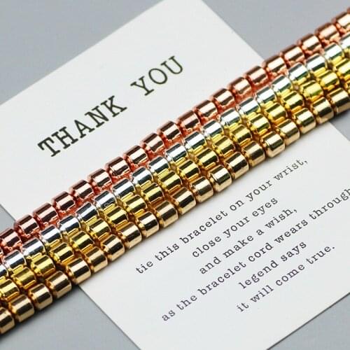 WLYeeS 5x5mm Gold Cylinder Geometry Natural Hematite Beads Flat Round Spacer Loose beads for Jewelry Bracelet Pendant Making DIY