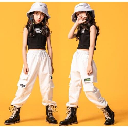 Children Jazz Dance Umbilical Shirt Suit Korean Version Of The Practice Clothes Children Hip Hop Girls Hip-Hop