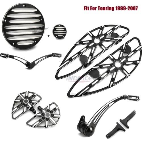 For harley Gauge cut driver passeger floorboards Derby timing covers Rear brake toe heel shifter levers For harley 2006-2007 Tou