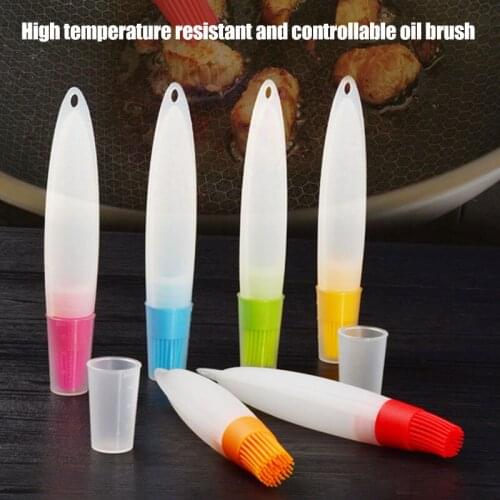 Silicone Bbq Brush Basting Brushes With Oil Bottle Heat Resistant Oil Brush Soy Sauce Dispenser For Barbecue Kitchen Utensils