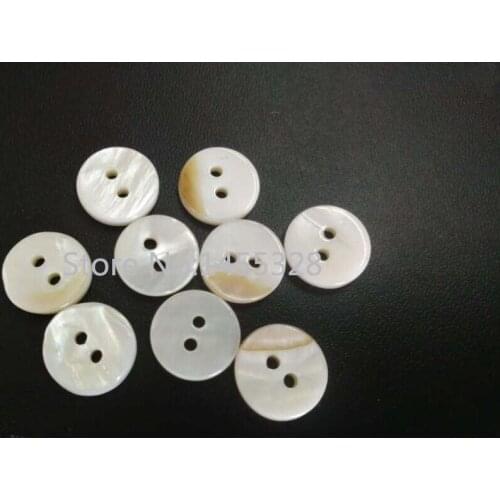 HOT! 200 pcs/lot 11.5mm natural White mother of pearl shell button with 2 holes shirt button Sewing Buttons Scrapbook2017010301