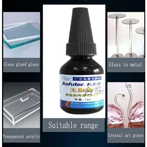 Kafuter UV Glue UV Curing Adhesive K-300 Transparent Crystal and Glass Adhesive with Glass Repair Table Fixing Glass Glue