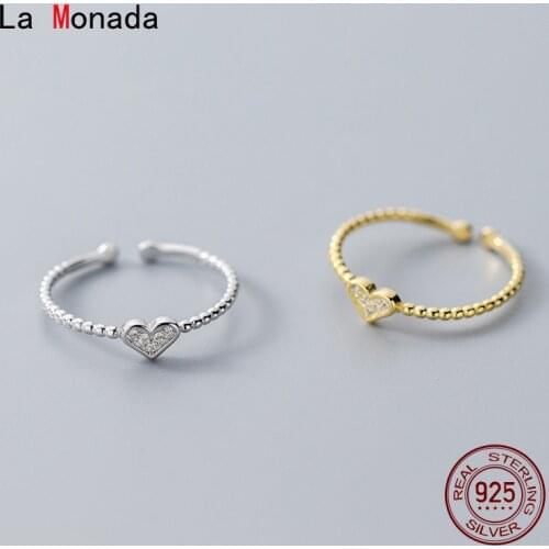 La Monada 48-51mm Beautiful Heart Twist Silver Ring 925 Korean Rings For Women Silver 925 Sterling Jewelry Rings For Girls