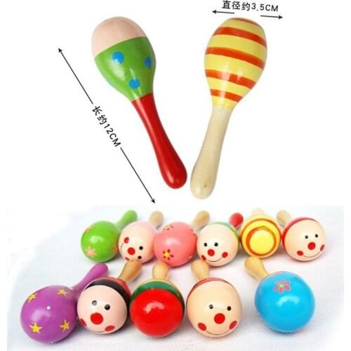 Liyuan 1PC Baby Wooden Rattle Toy Sand Hammer Rattle Percussion Instrument Soft Bed Bell Baby Hearing Recognition Toy