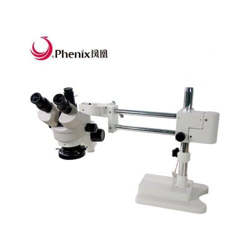 Phenix Soldering 7x-45x Stereo Microscope Zoom Ratio Adjustable Boom Stand PCB Phone repair Free Shipping