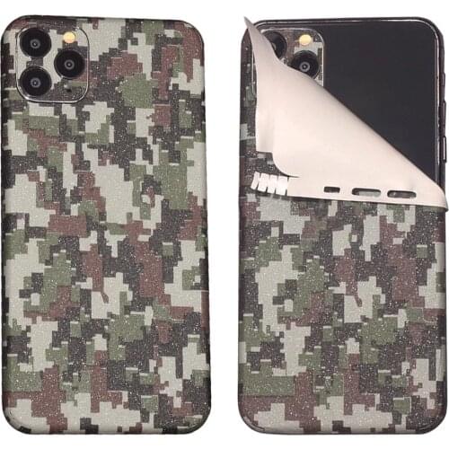 3D Army Green Matte Camouflage Skin Wrap Stickers For iPhone 7 8 6 6S Plus 11 Pro XS MAX XR X SE 2020 Sticker Back Paste Film