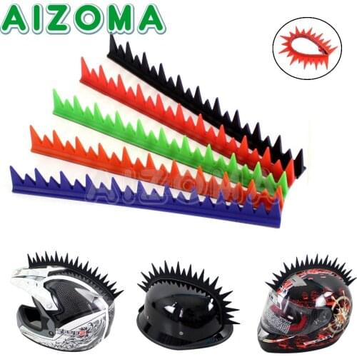 Punk Style Motorcycle Helmet Sticker Motocross Dirt Biker Mohawk Biker Helmets Mohawks Rubber Spikes Sticker