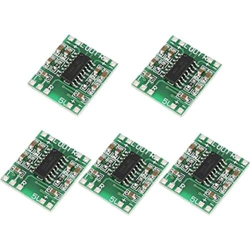 5 Pcs Digital Power Amplifier Board,2X3W Type D PAM8403 Audio Module DC 5V Digital Audio Amplifier Board Module