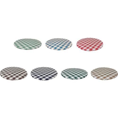 Fitted Polyester Plaid Table Cover with Elastic Edged, Table Protector PWaterproof Oilproof Round Tablecover 31.5-38inch Dia