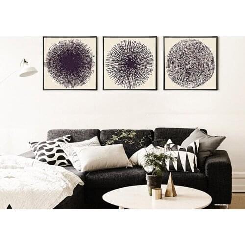 Nordic Modern Golden and Black Tree Annual rings Canvas Painting Picture and Print Poster for Living Room Wall Art Decoration