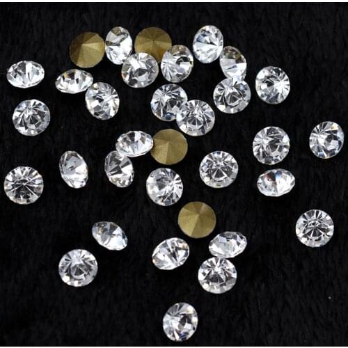SS2-SS47mm Cabochons Czech Crystal Clear Beads Pointed Back Round Beads Fancy Stones Glitter Beads For Jewelry Nail Making DIY